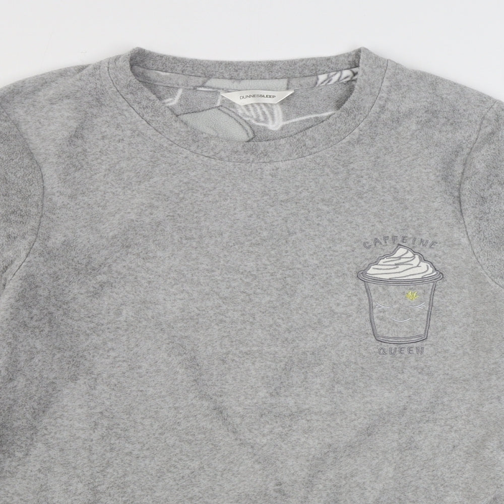 Dunnes Stores Womens Grey Solid Polyester Top Pyjama Set Size S