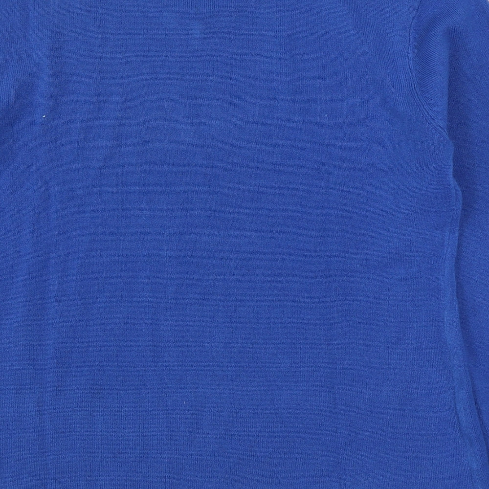 Damart Womens Blue V-Neck  Acrylic Pullover Jumper Size 14