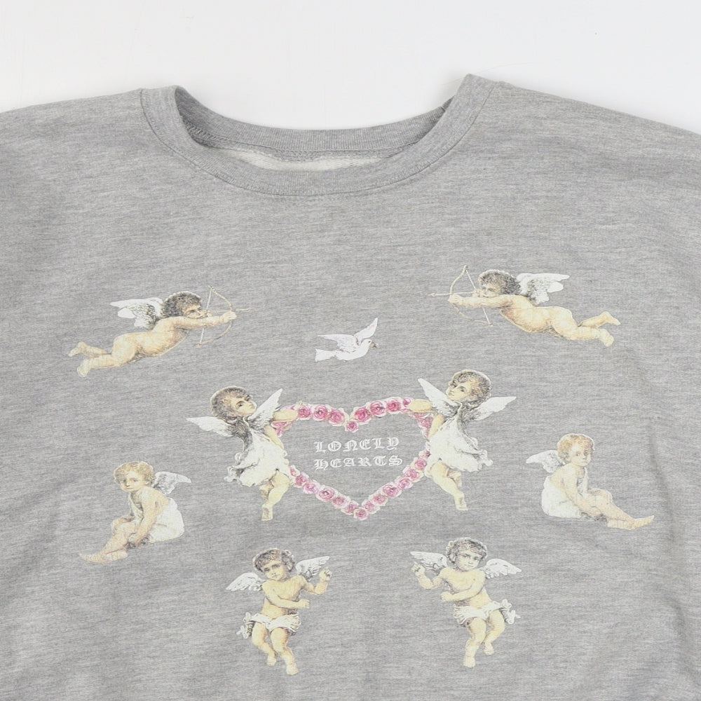 YAA Womens Grey  Polyester Pullover Sweatshirt Size M  Pullover