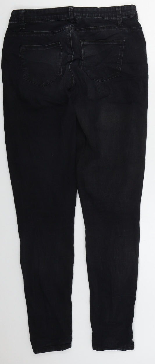Denim CO Womens Black  Cotton Skinny Jeans Size 8 L29 in Regular Button