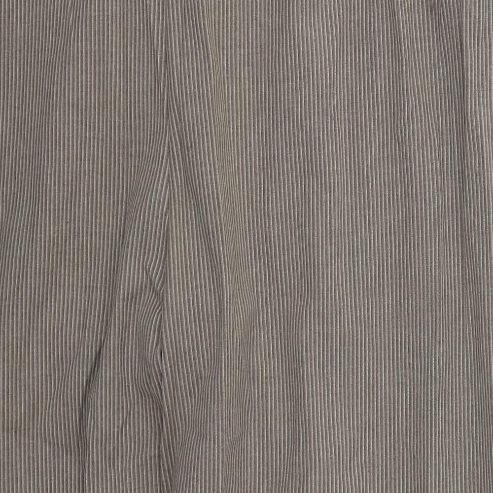 essence Womens Brown Striped Polyester Trousers  Size 24 L29 in Regular