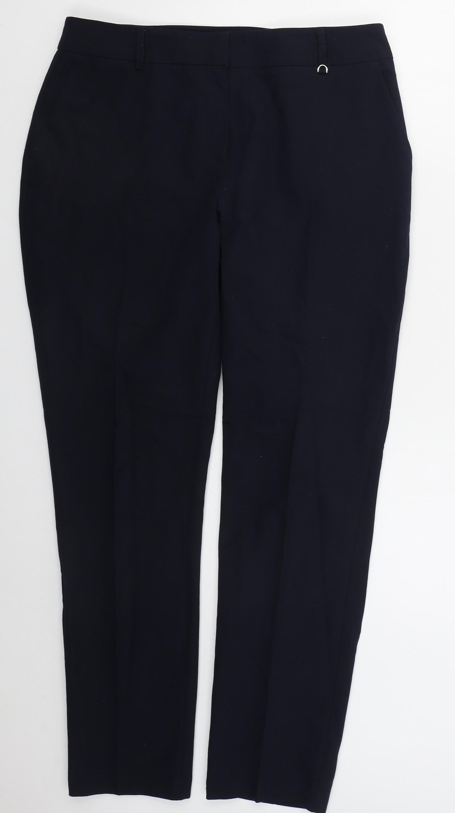 Dorothy Perkins Womens Blue  Polyester Trousers  Size 12 L28 in Regular Hook & Eye