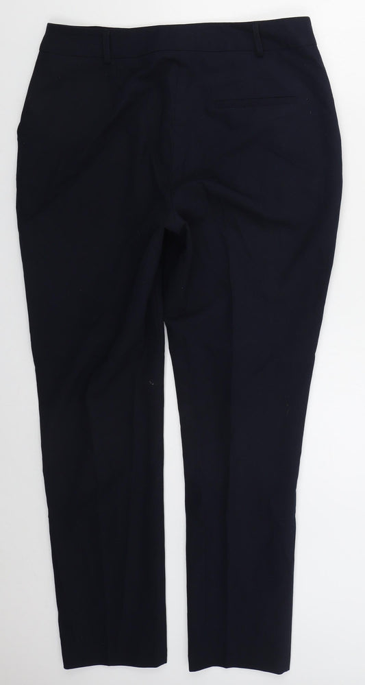 Dorothy Perkins Womens Blue  Polyester Trousers  Size 12 L28 in Regular Hook & Eye