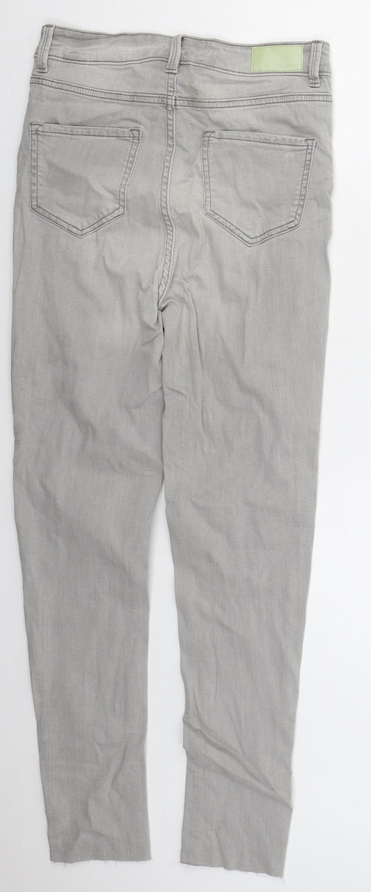 Marks and Spencer Womens Grey  Cotton Skinny Jeans Size 10 L27 in Regular Button