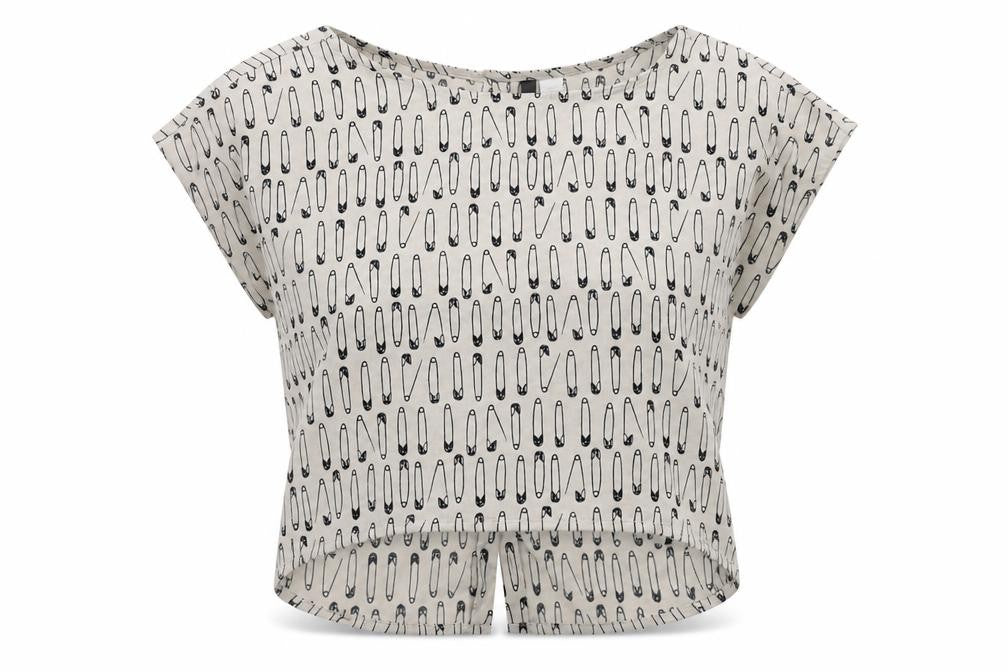 H&M Womens Beige  Polyester Basic Blouse Size S Round Neck