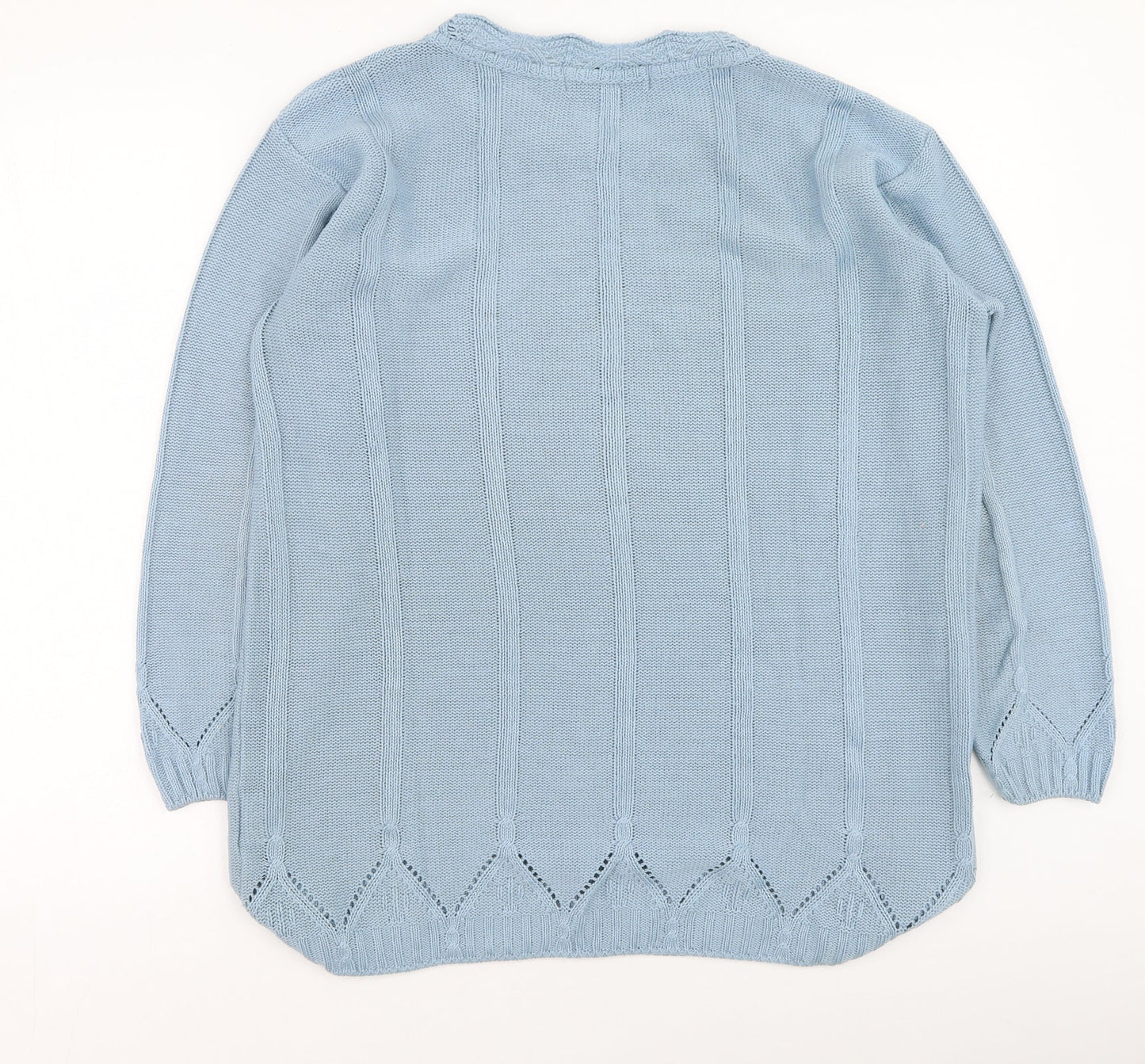 Berkertex Womens Blue Round Neck  Acrylic Pullover Jumper Size 8