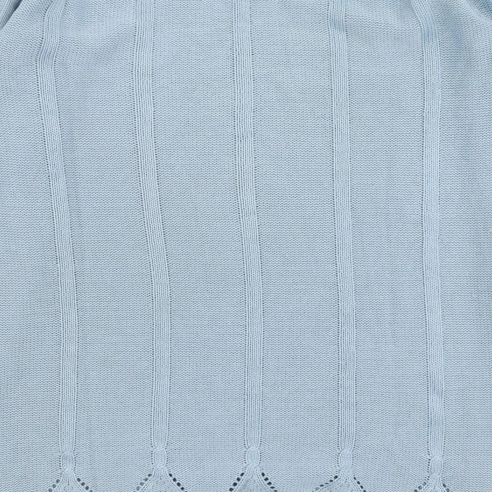 Berkertex Womens Blue Round Neck  Acrylic Pullover Jumper Size 8