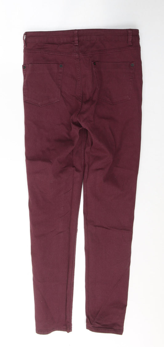 WareDenim Womens Red  Cotton Skinny Jeans Size 12 L30 in Regular Button