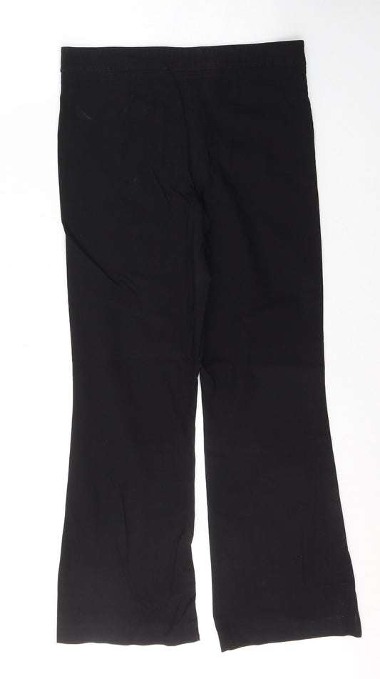 Papaya Womens Black  Viscose Trousers  Size 10 L28 in Regular Button