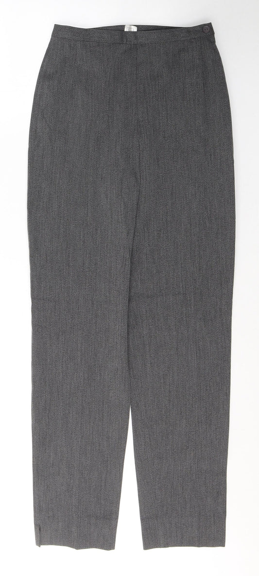 Preworn Womens Grey  Polyester Trousers  Size 8 L30 in Regular Zip