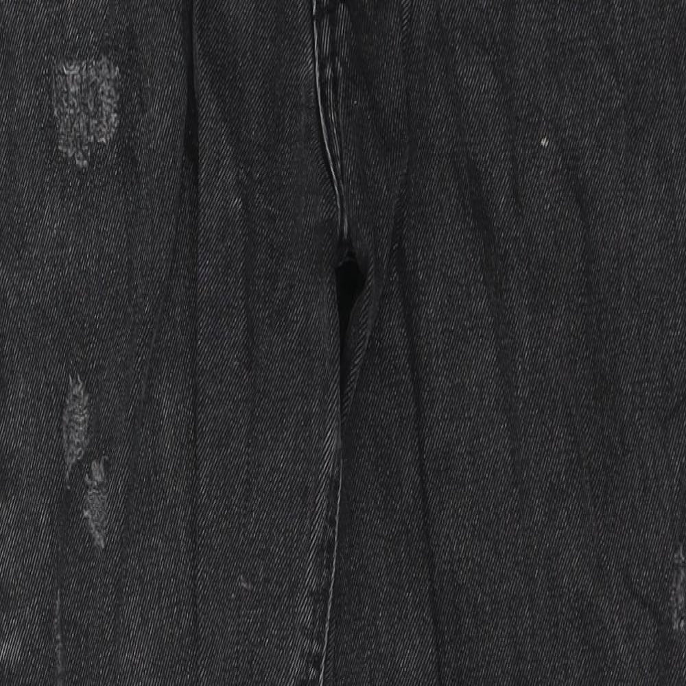 River Island Womens Black  Cotton Straight Jeans Size 8 L27 in Regular Button