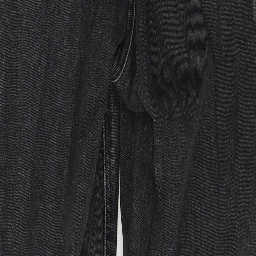 River Island Womens Black  Cotton Straight Jeans Size 8 L27 in Regular Button