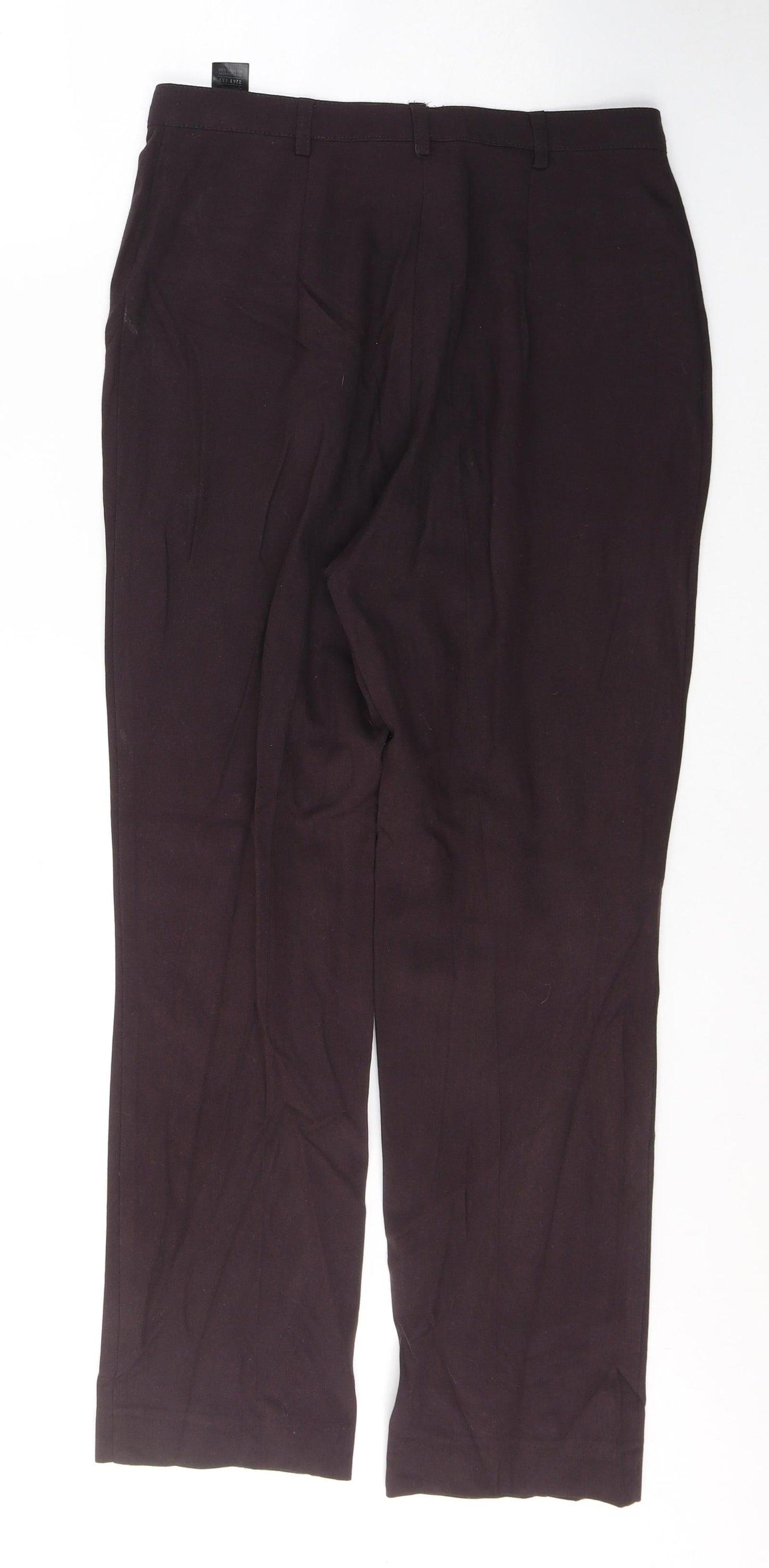 Marks and Spencer Womens Purple  Polyester Trousers  Size 12 L27 in Regular Button