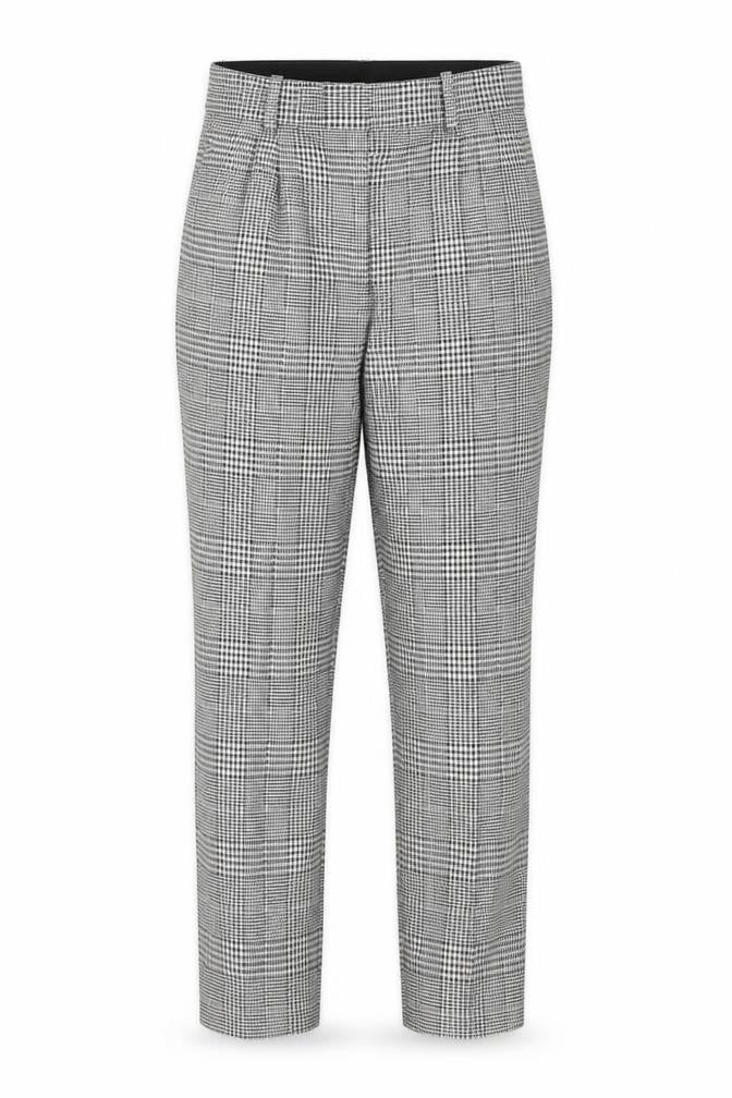 H&M Womens White Houndstooth Cotton Snow Pants Trousers Size 6 L26 in Regular Button