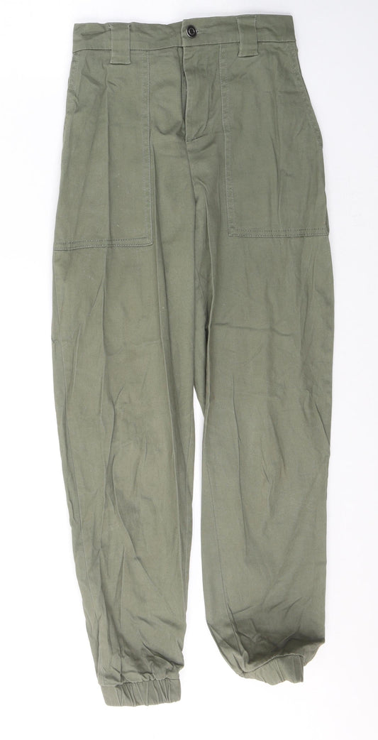 Super Womens Green  Cotton Tapered Jeans Size 8 L27 in Regular Button