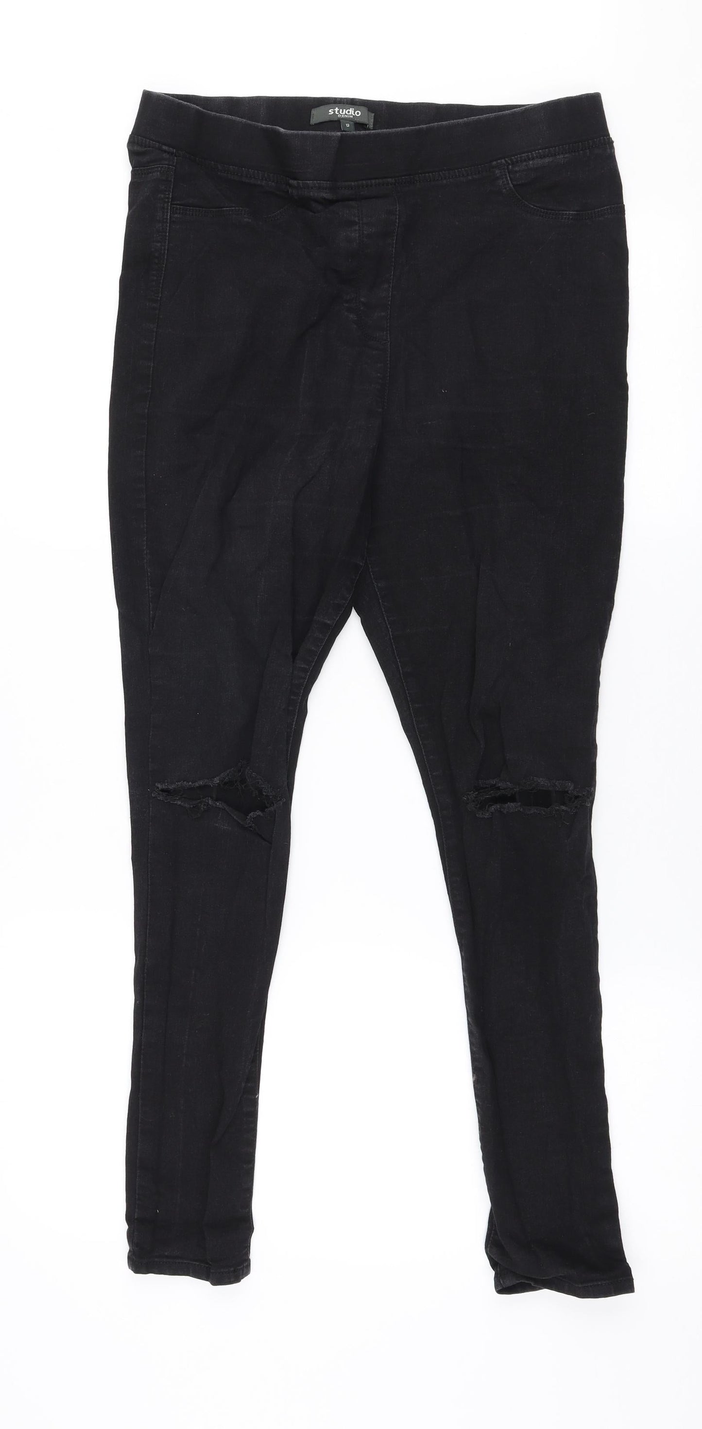 Studio Womens Black  Cotton Jegging Jeans Size 12 L28 in Slim