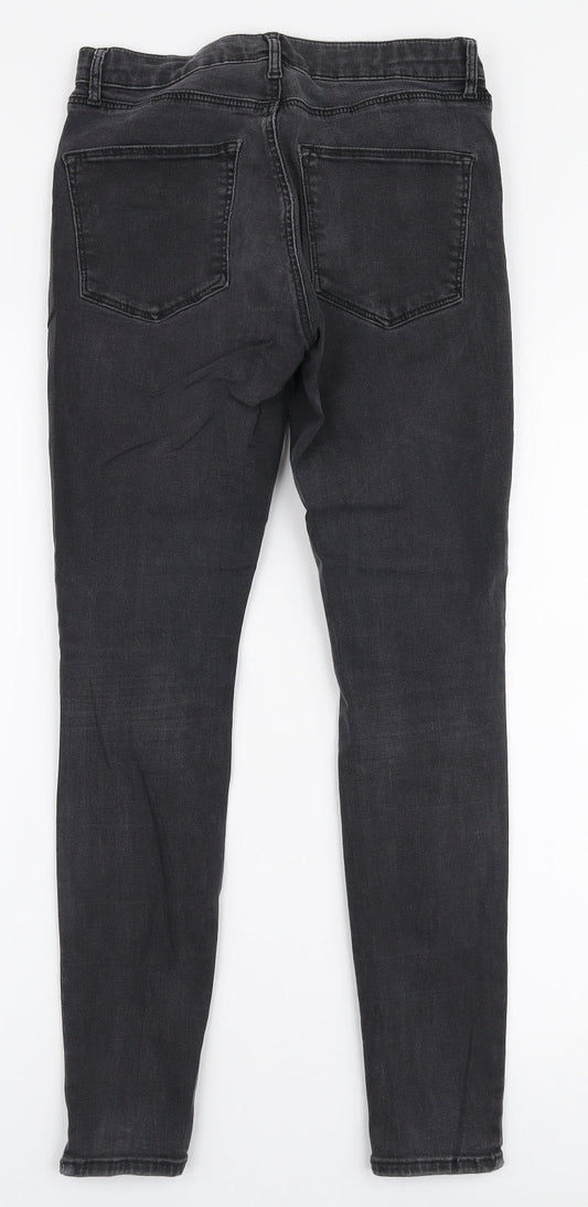 Topshop Womens Grey  Cotton Skinny Jeans Size 28 in L27 in Slim Zip