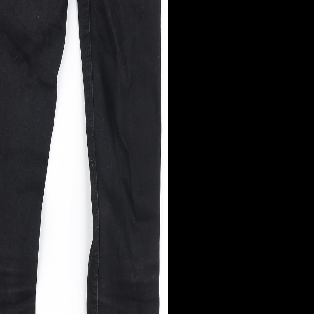 Zara Womens Black  Cotton Skinny Jeans Size 8 L28 in Slim Zip