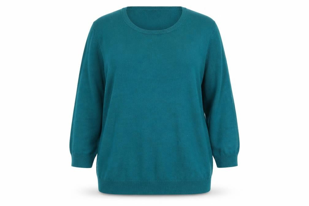 Marks and Spencer Womens Blue Round Neck  Viscose Pullover Jumper Size 14