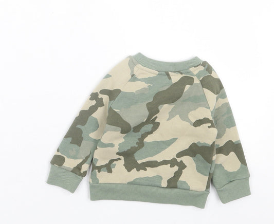 Primark Boys Green Camouflage Cotton Pullover Jumper Size 3-6 Months  Pullover