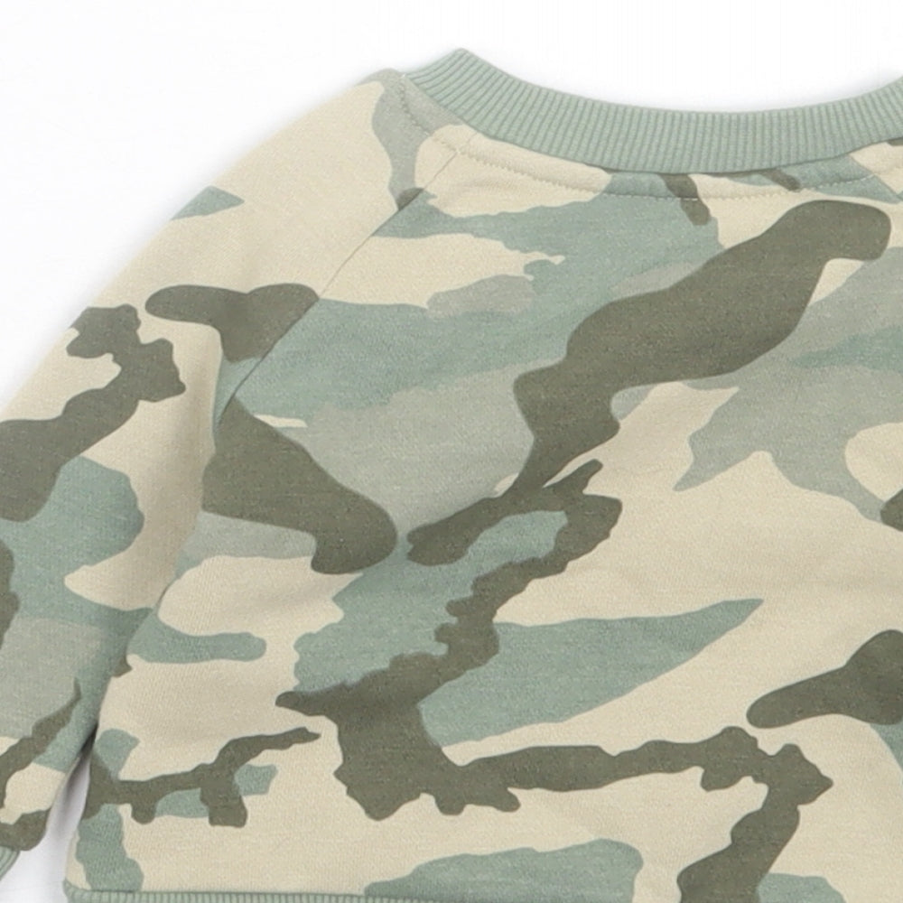 Primark Boys Green Camouflage Cotton Pullover Jumper Size 3-6 Months  Pullover