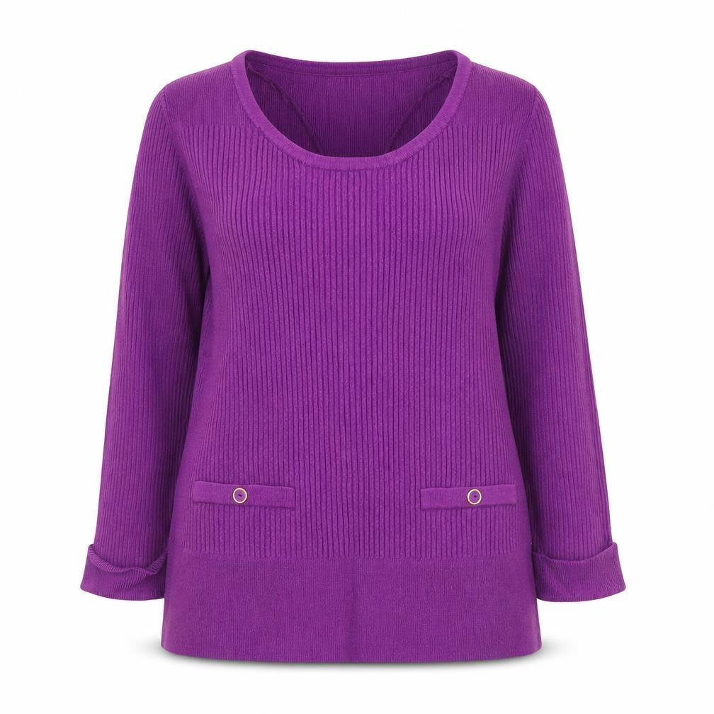 Marks and Spencer Womens Purple Scoop Neck  Viscose Pullover Jumper Size 14