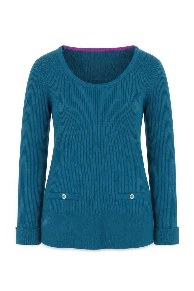 Marks and Spencer Womens Green Scoop Neck  Viscose Pullover Jumper Size 14