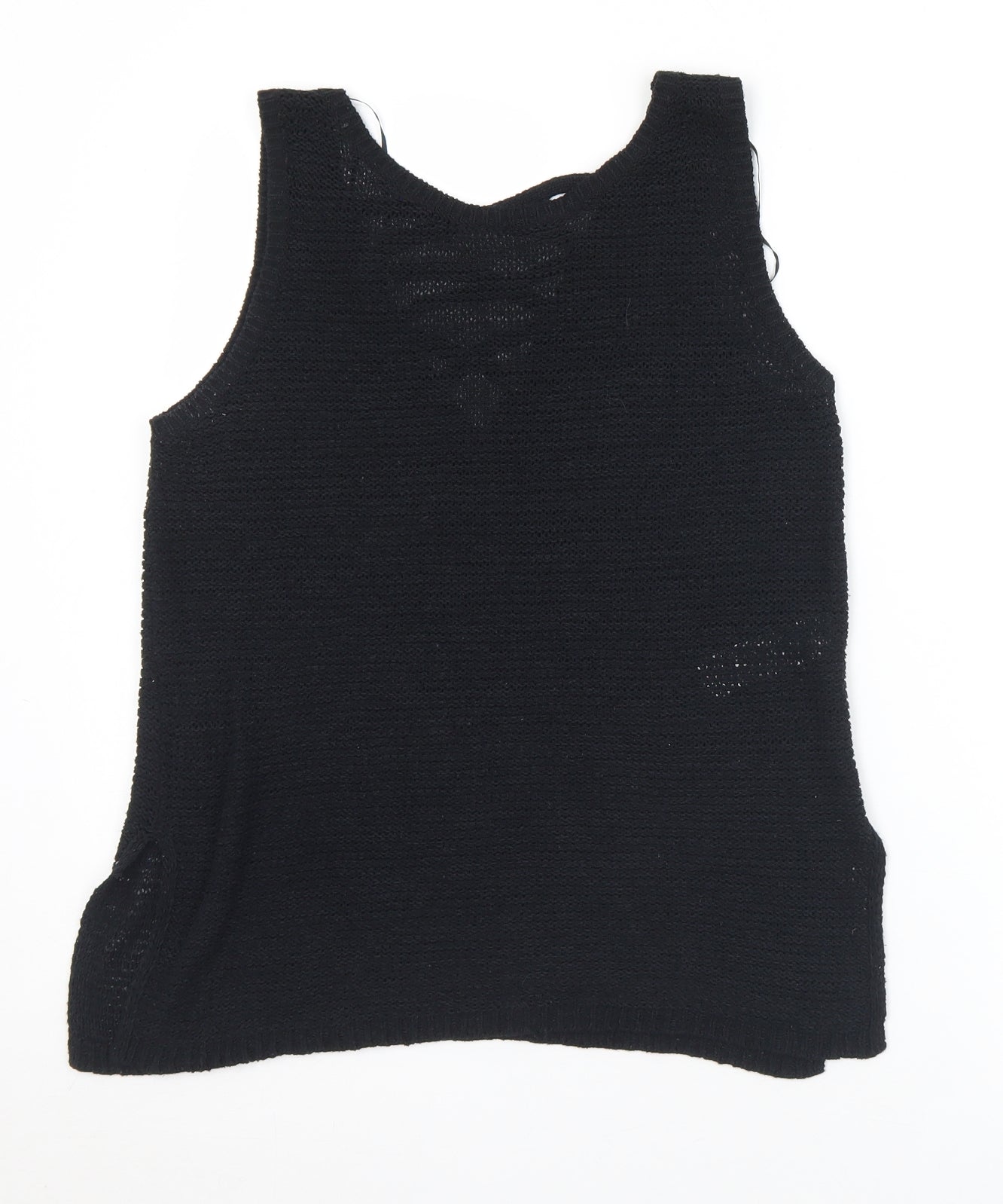 New Look Womens Black V-Neck  Acrylic Vest Jumper Size 8