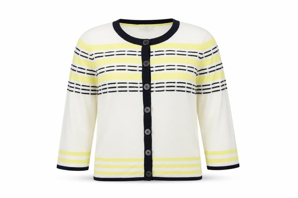 Country Casuals Womens Multicoloured Round Neck Geometric Viscose Cardigan Jumper Size M