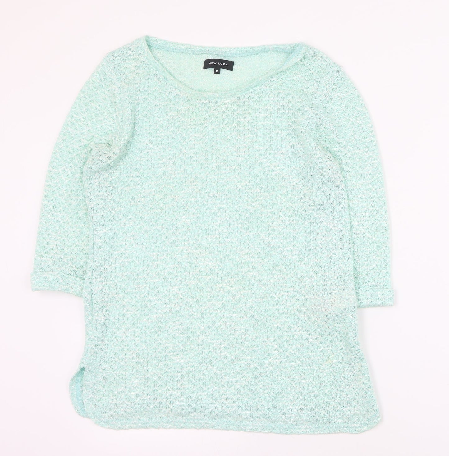 New Look Womens Green Round Neck  Polyester Pullover Jumper Size 10
