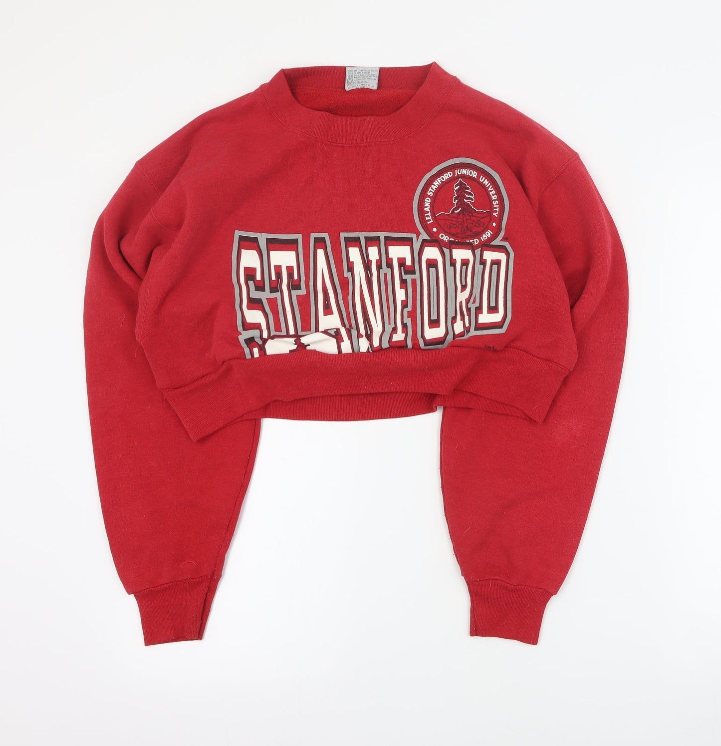Americas Finest Womens Red  Polyester Pullover Sweatshirt Size L  Pullover - Cropped