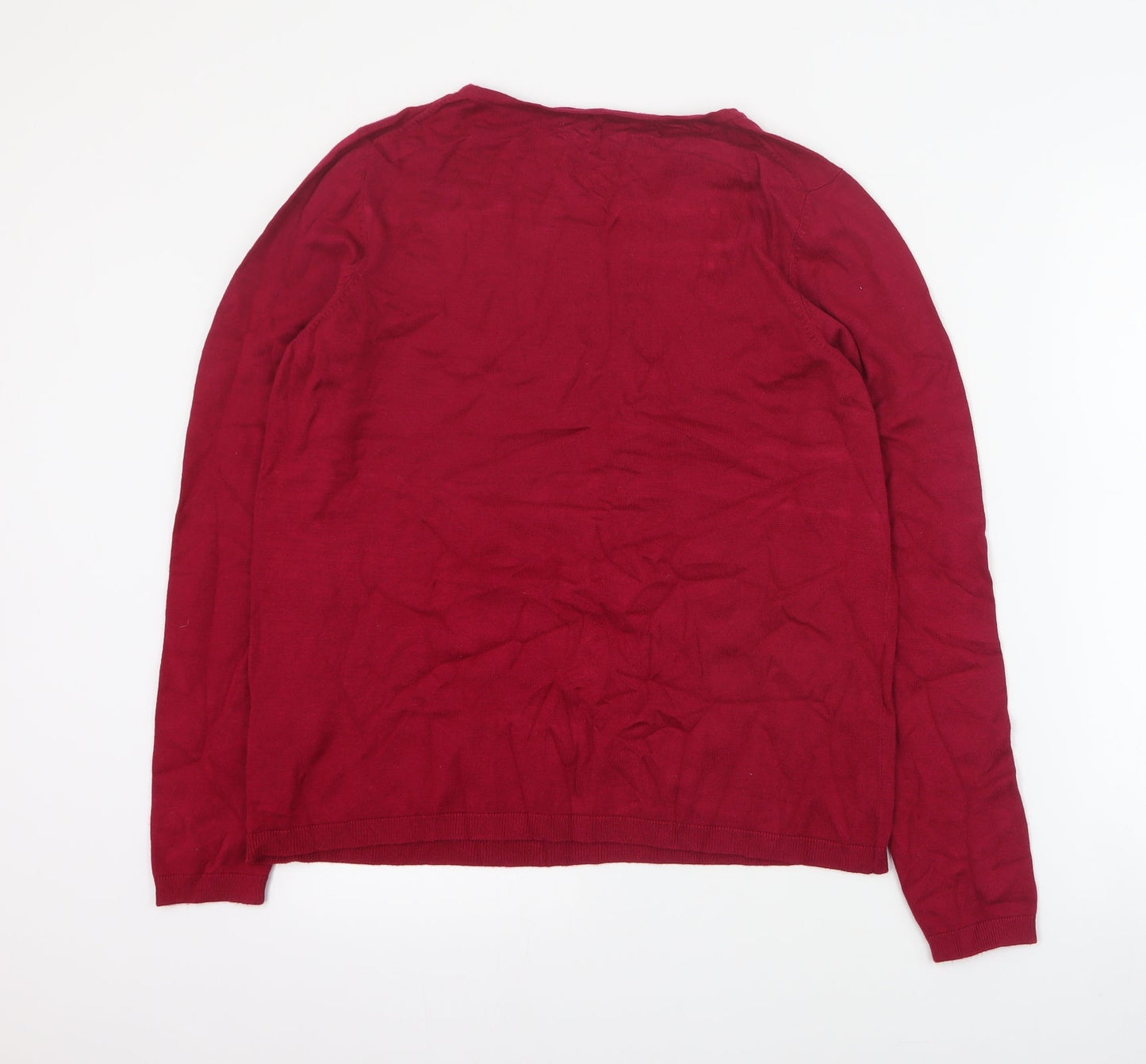 Sfera Womens Pink Round Neck  Viscose Pullover Jumper Size XL