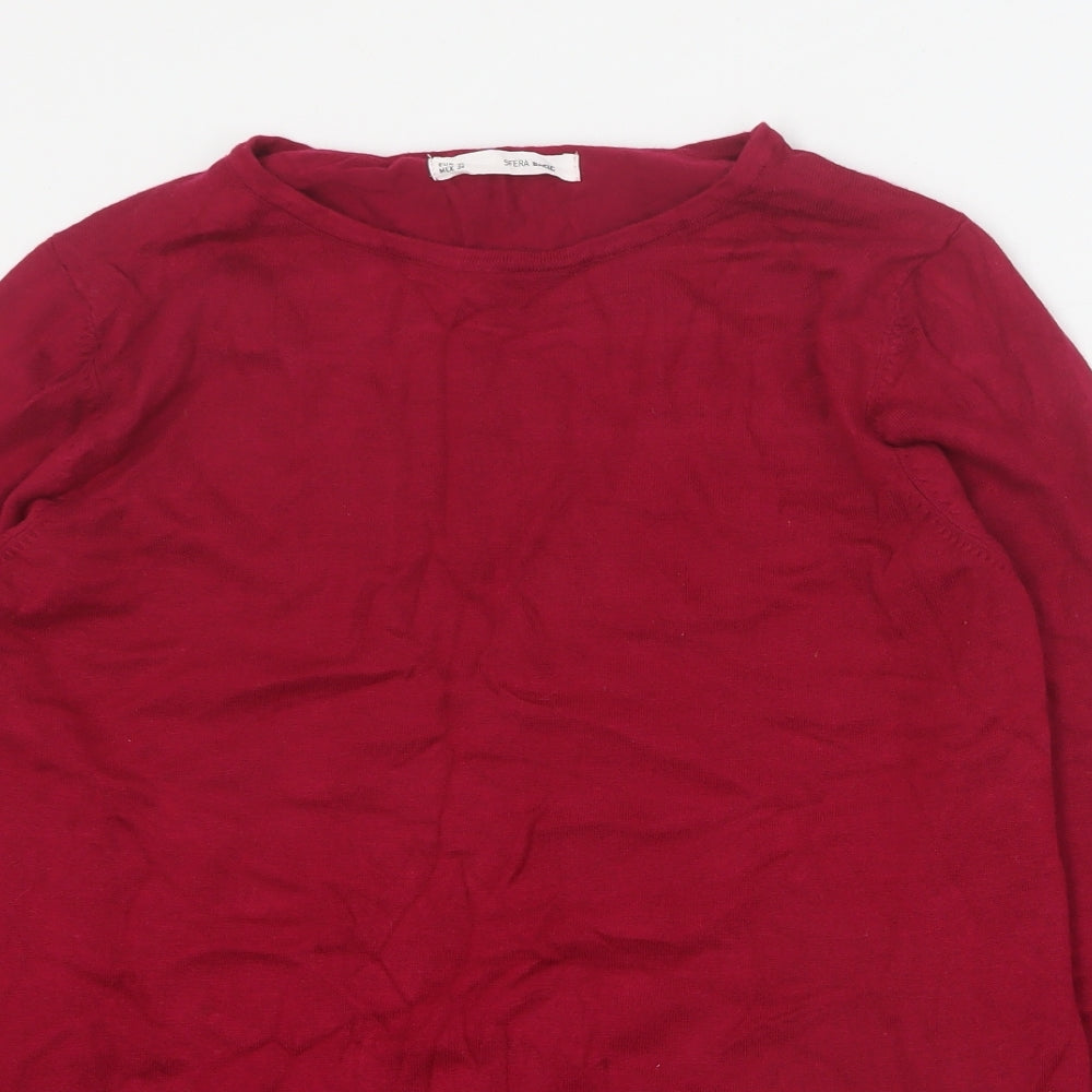 Sfera Womens Pink Round Neck  Viscose Pullover Jumper Size XL