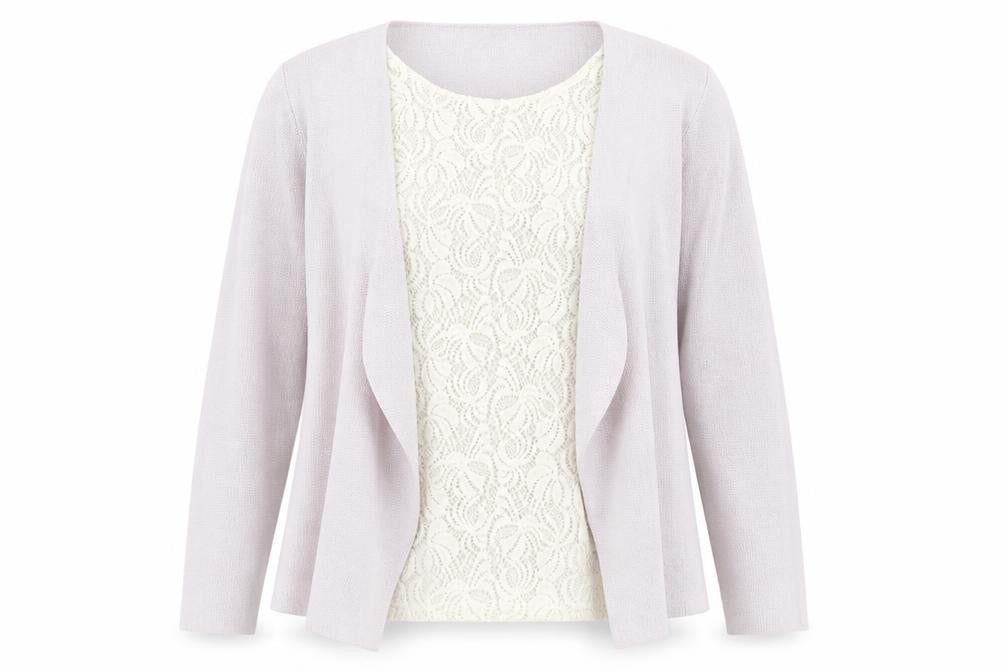 Bonmarché Womens Pink Scoop Neck Viscose Cardigan Jumper Size 8