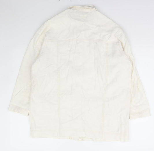 Basic EnglisH Womens Ivory   Jacket  Size M  Button