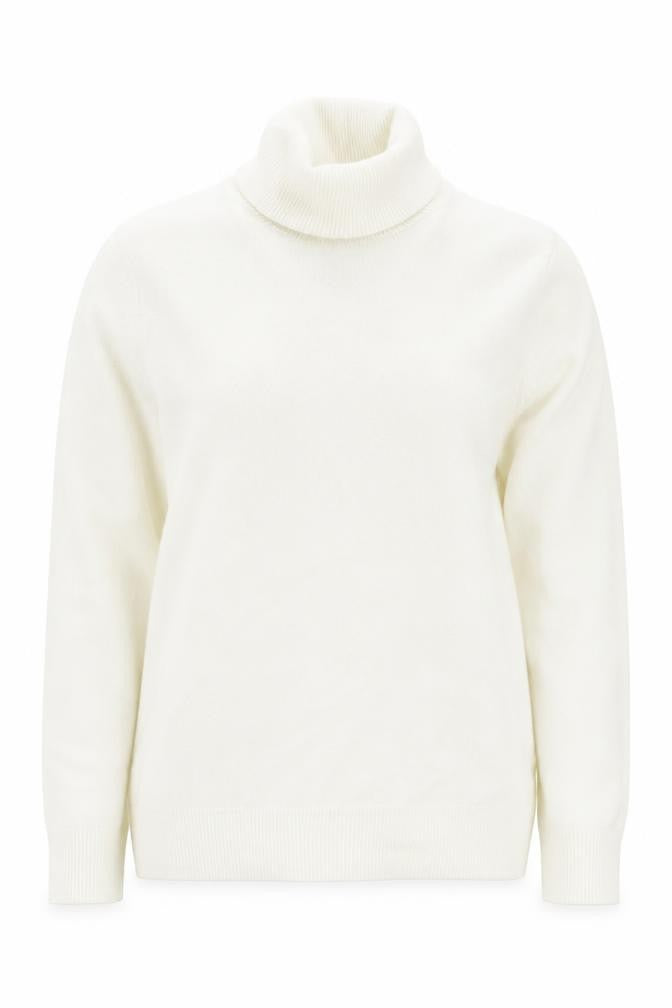Marks and Spencer Womens Ivory Roll Neck  Acrylic Pullover Jumper Size 6