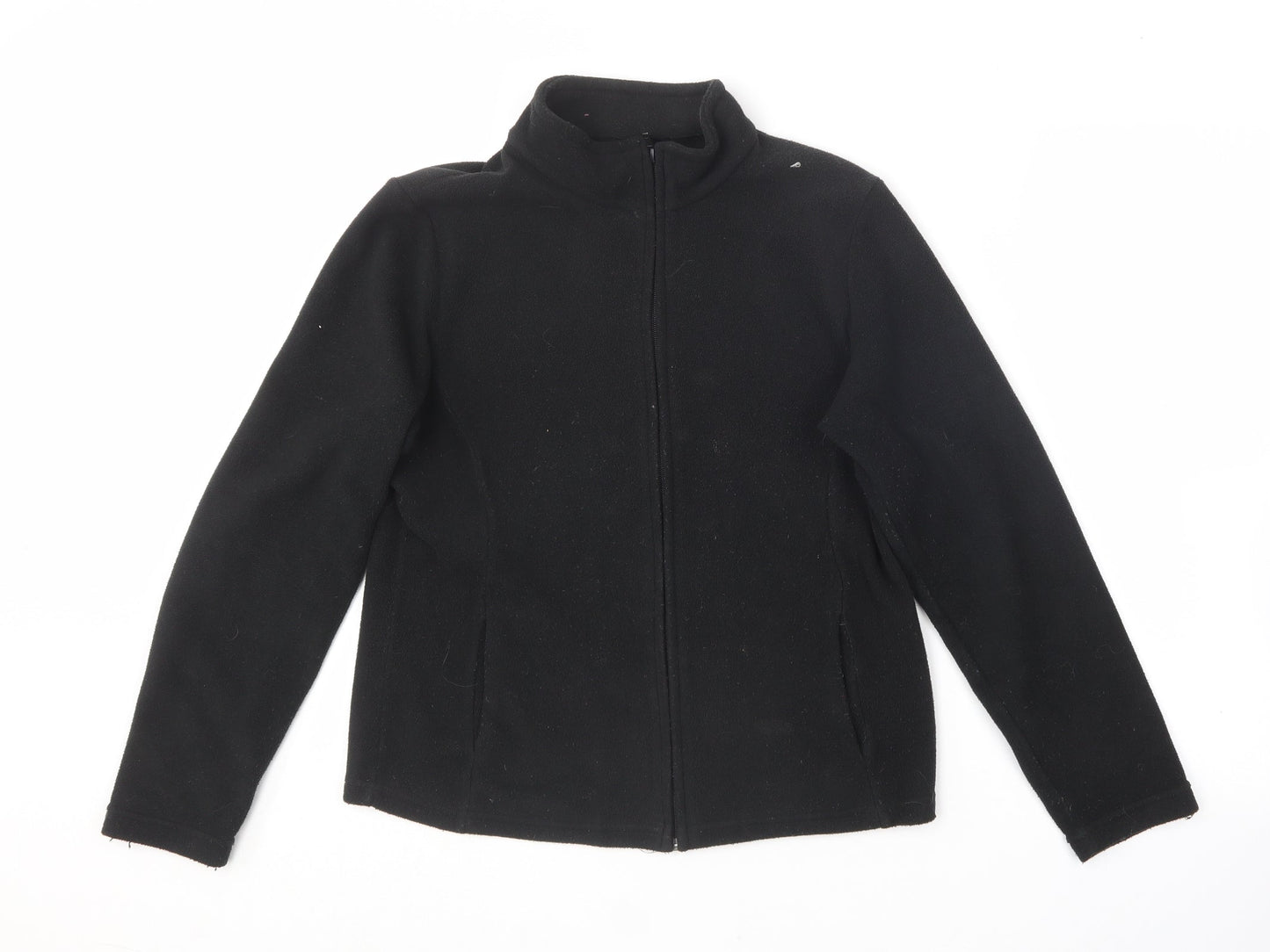 Marks and Spencer Womens Black Collared  Polyester Pullover Jumper Size 14