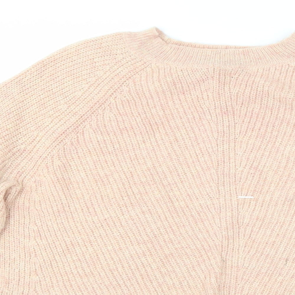 Marks and Spencer Womens Pink Round Neck  Polyamide Pullover Jumper Size S