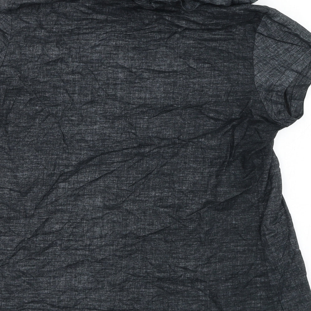 Privilegius Womens Grey  Cotton Basic Blouse Size 14 Round Neck
