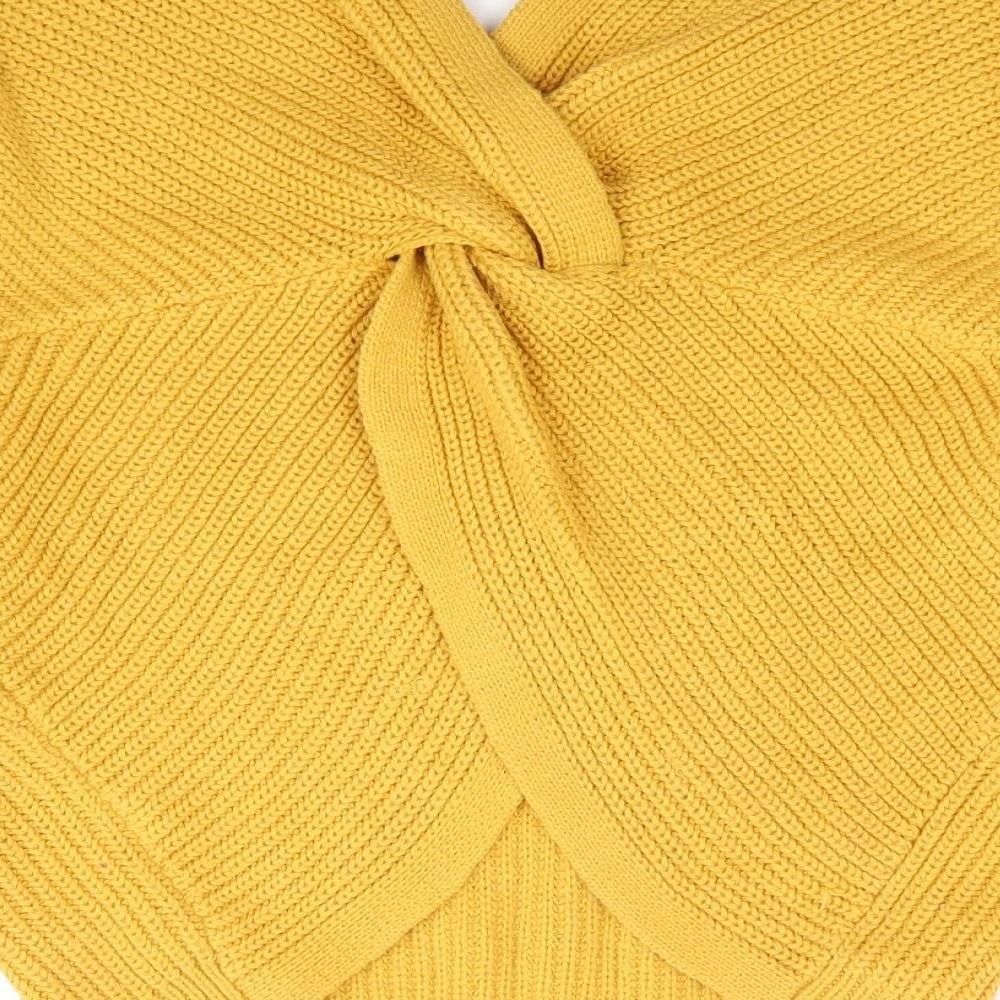 New Look Womens Yellow V-Neck  Acrylic Pullover Jumper Size S