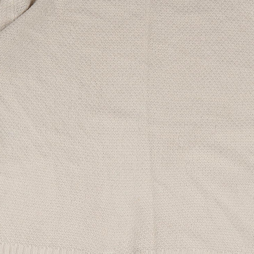 Boohoo Womens Beige Crew Neck  Acrylic Pullover Jumper Size M