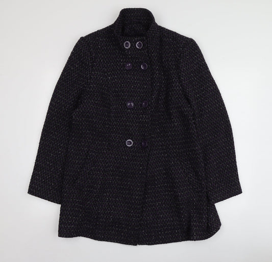 EWM Womens Purple   Overcoat Coat Size S