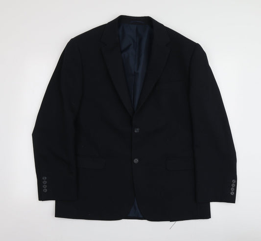 Lee Greenwood Mens Blue  Polyester Jacket Suit Jacket Size S