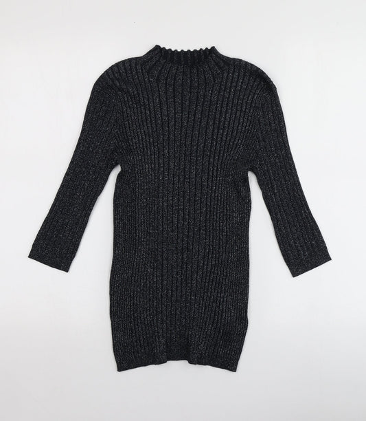 Atmoshpere Womens Black High Neck  Viscose Pullover Jumper Size 10