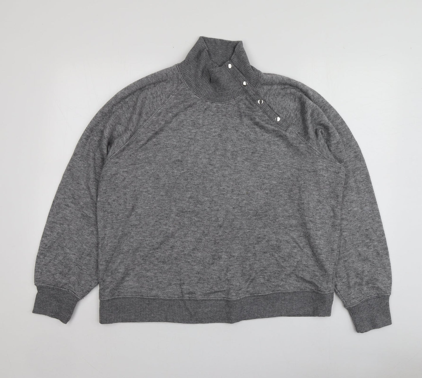 NEXT Womens Grey High Neck  Viscose Pullover Jumper Size L