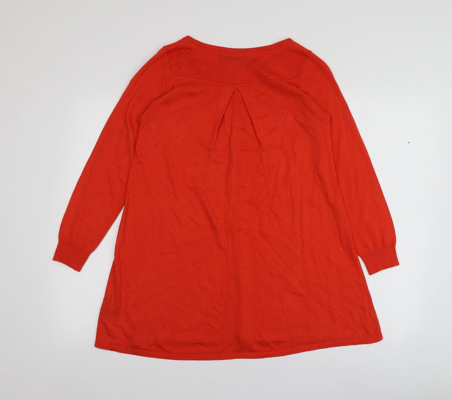 Principles  Womens Orange Round Neck  Polyester Pullover Jumper Size 8
