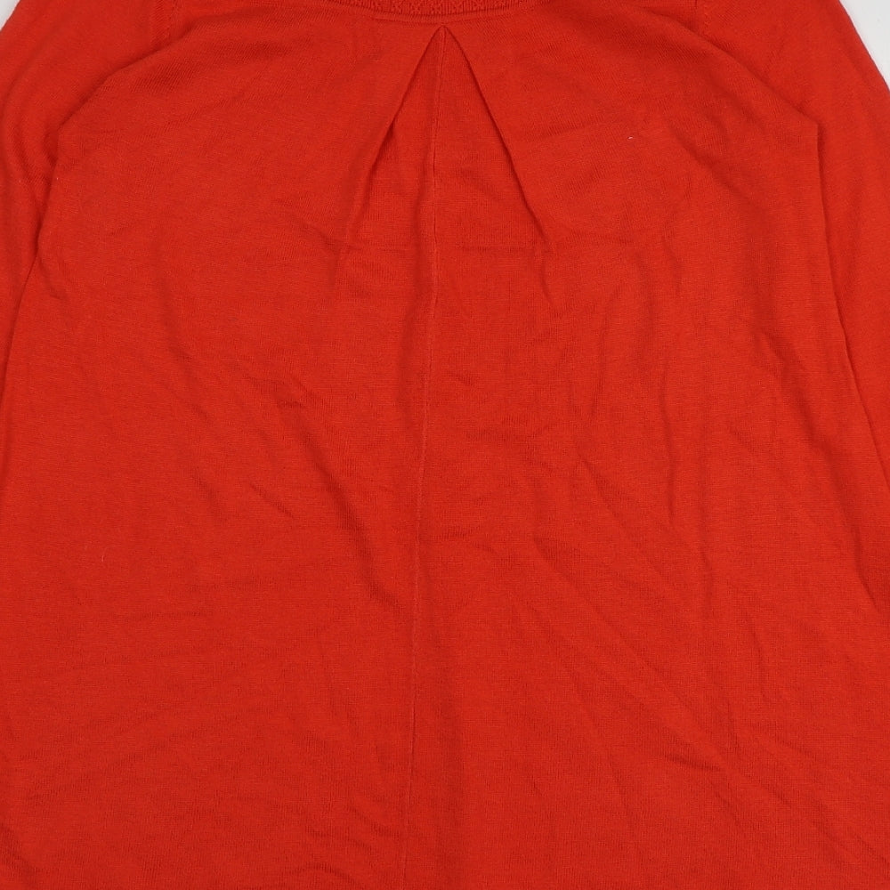 Principles  Womens Orange Round Neck  Polyester Pullover Jumper Size 8
