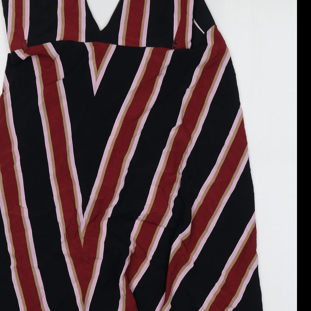 Top Shop Womens Multicoloured Striped Viscose Mini  Size 6  V-Neck