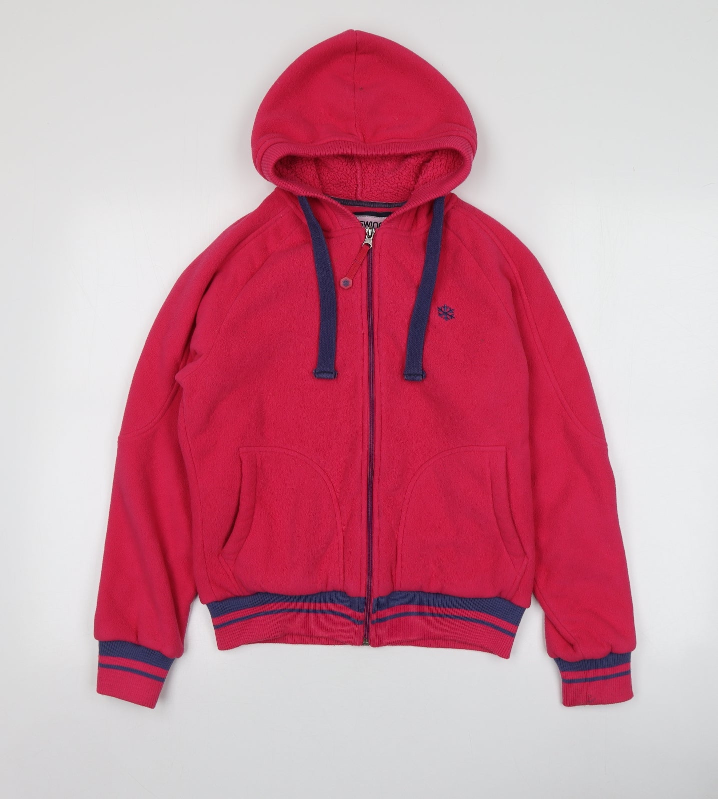 Backswing Womens Pink  Polyester Full Zip Hoodie Size 10