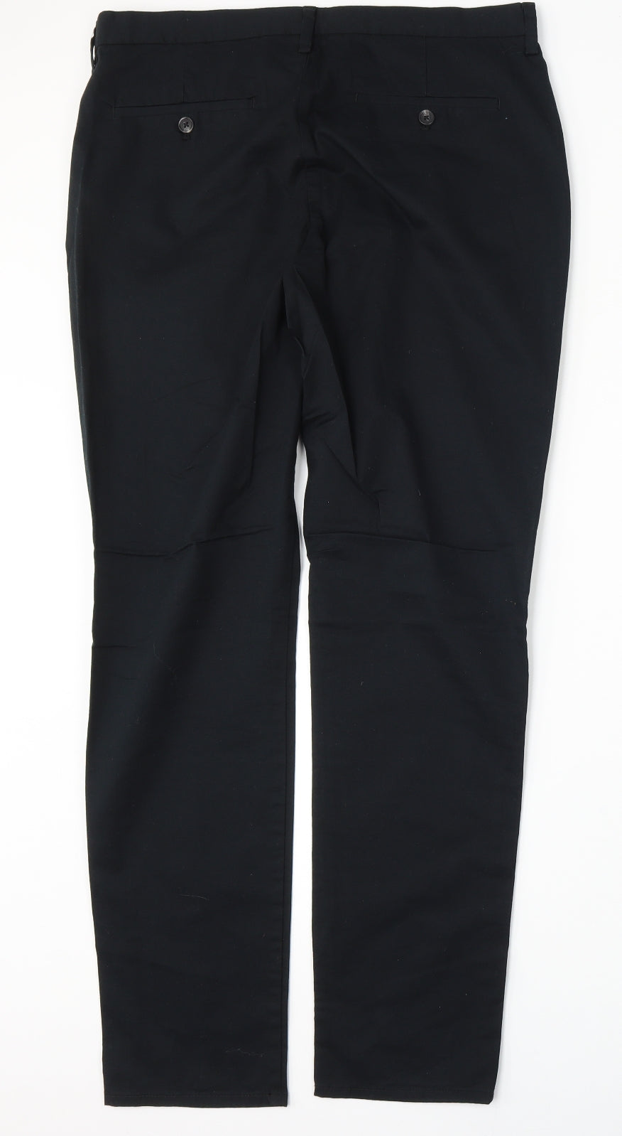 H&M Womens Blue  Cotton Straight Jeans Size 34 L30 in Regular Button